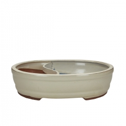 Pot 31 cm oval beige with pool