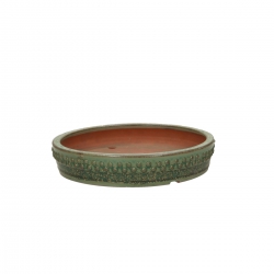 Tokoname pot 20 cm round green