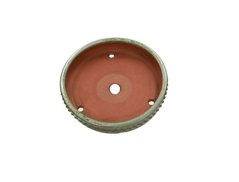 Tokoname pot 20 cm round green