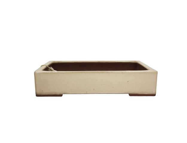 Yamaaki-Vase aus Tokoname, 37 cm, rechteckig, beige
