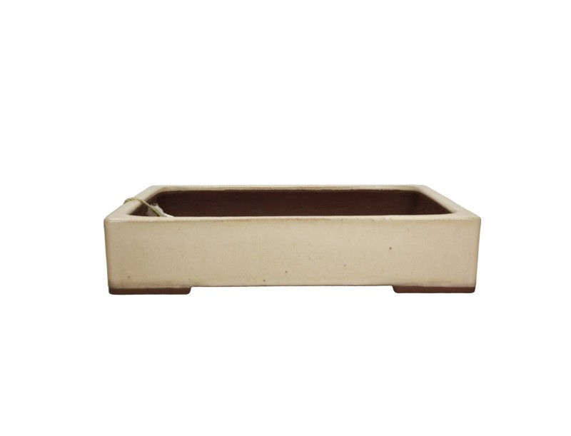 Yamaaki Tokoname-vaas, 37 cm, rechthoekig, beige