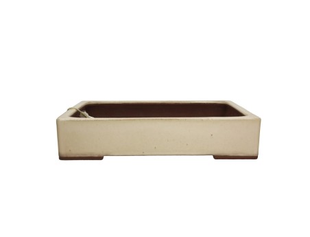 Yamaaki Tokoname rectangular vase, 37 cm, beige