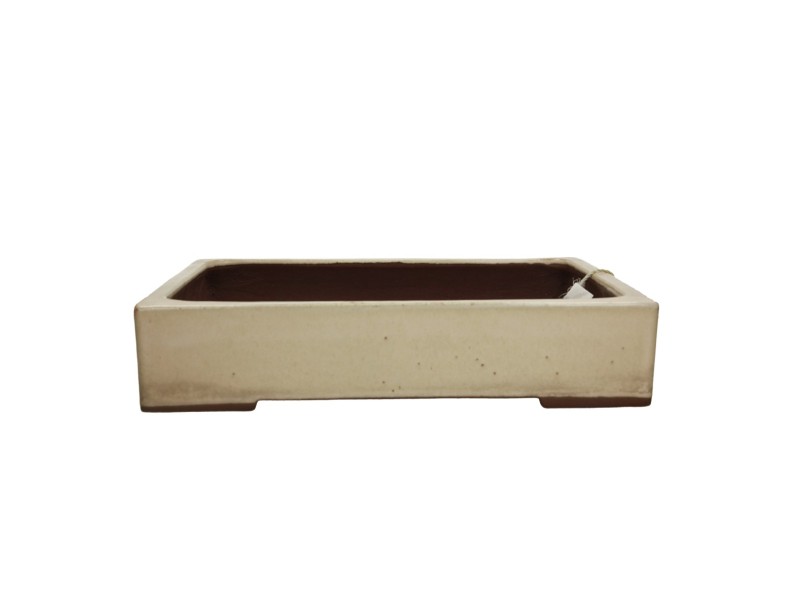 Yamaaki-Vase aus Tokoname, 37 cm, rechteckig, beige
