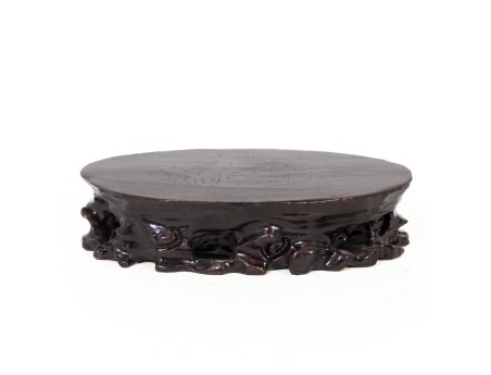 Table petit ovale en bois - 22 x 14,5 x 5 cm