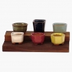 Set vasetti con base in legno