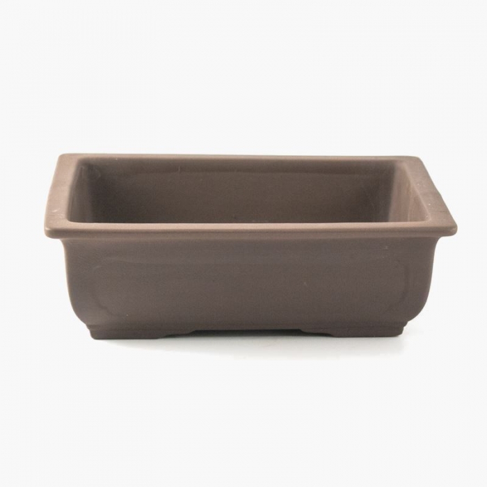 Vaso 25 cm rettangolare gres marrone