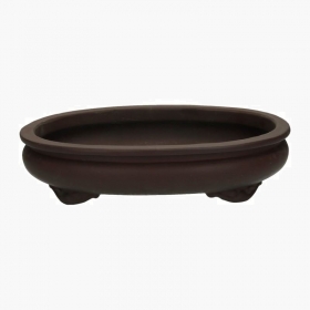 Vaso 36,5 cm ovale gres marrone