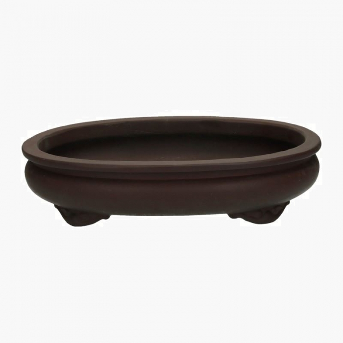 Vaso 46 cm ovale gres marrone