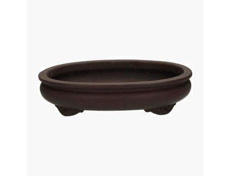 Vaso 46 cm ovale gres marrone