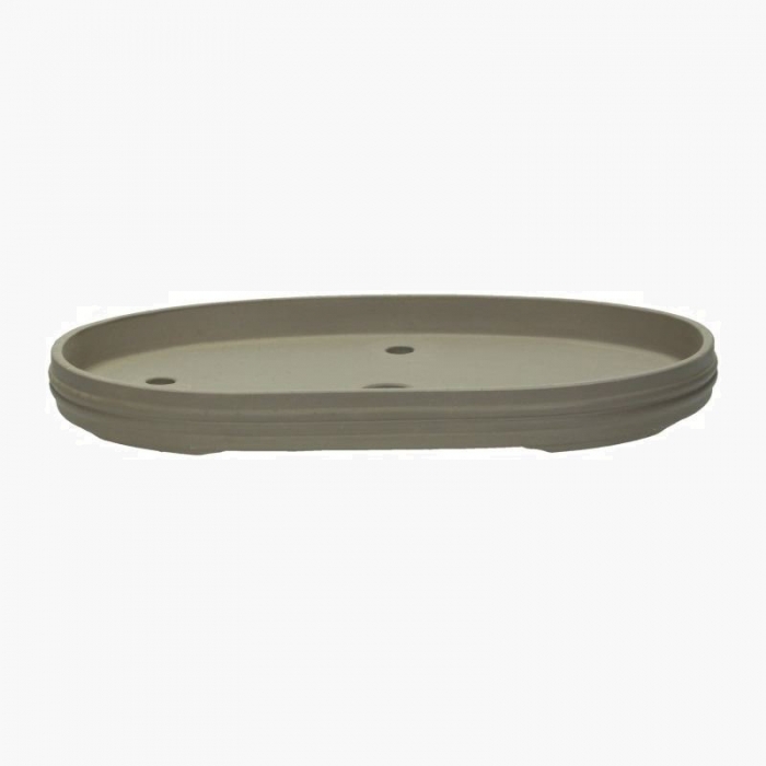 Vaso 46,5 cm ovale gres grigio