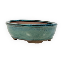 Vaso 18,5 cm ovale verde acqua