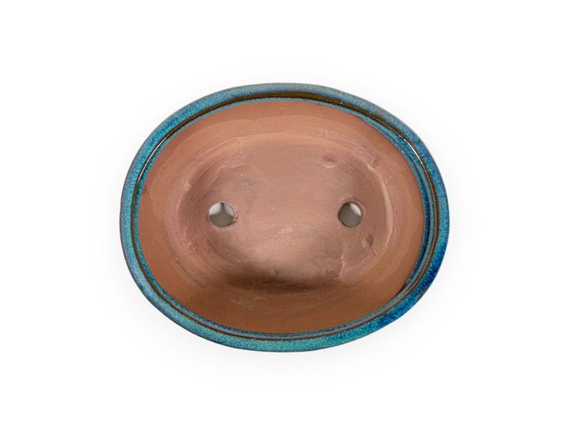 Pot 18,5 cm ovale vert aqua