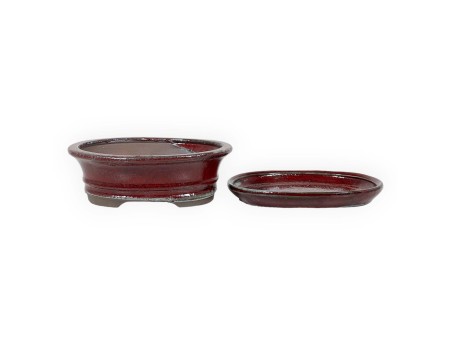 Pot 18,5 cm oval red