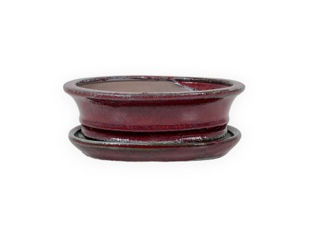 Pot 18,5 cm oval red