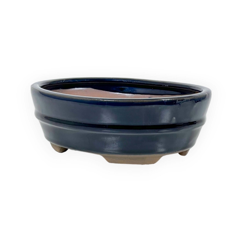 Pot 18,5 cm oval blue