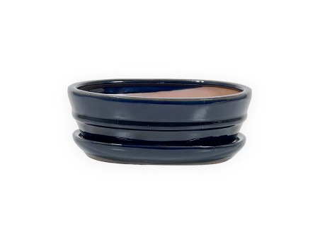 Pot 18,5 cm oval blue