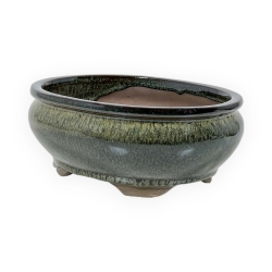 Pot 18,5 cm oval green
