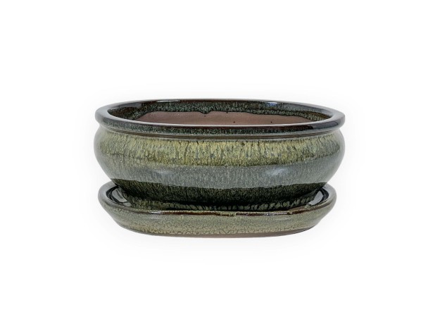 Pot 18,5 cm ovale vert