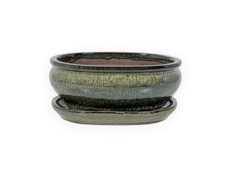 Pot 18,5 cm ovale vert