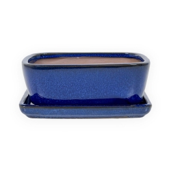 Pot 18,5 cm rectangulaire bleu
