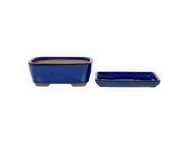 Pot 18,5 cm rectangular blue