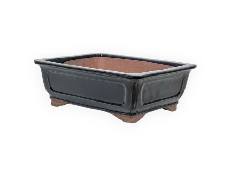 Pot 32 cm rectangulaire bleu