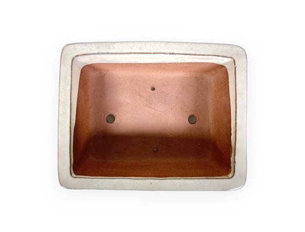 Pot 32 cm rectangulaire beige 2