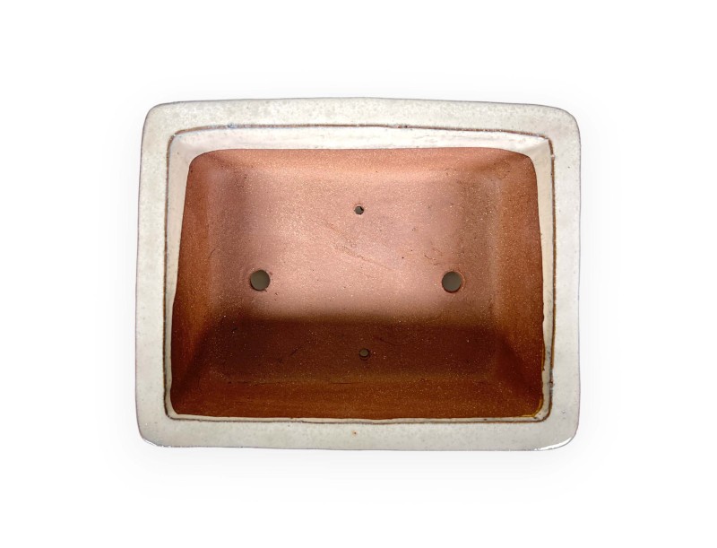 Pot 32 cm rectangulaire beige