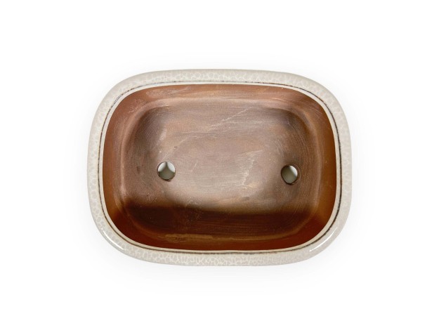 Pot 26 cm rectangulaire beige 2