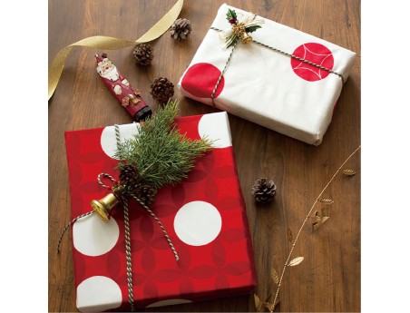 Furoshiki 70 cm - Hare Tsutsumi - Motivo Sette Tesori Rosso