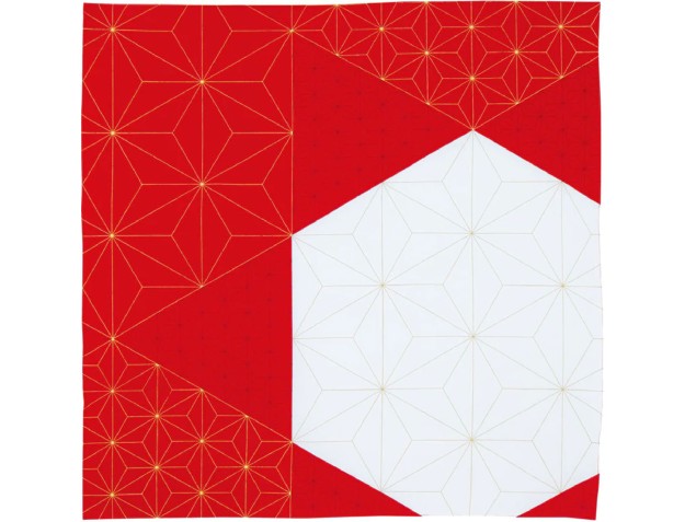 Furoshiki 70 cm Feuille et Tortue Rouge / Hare Tsutsumi