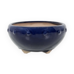 Pot 27 cm round blue