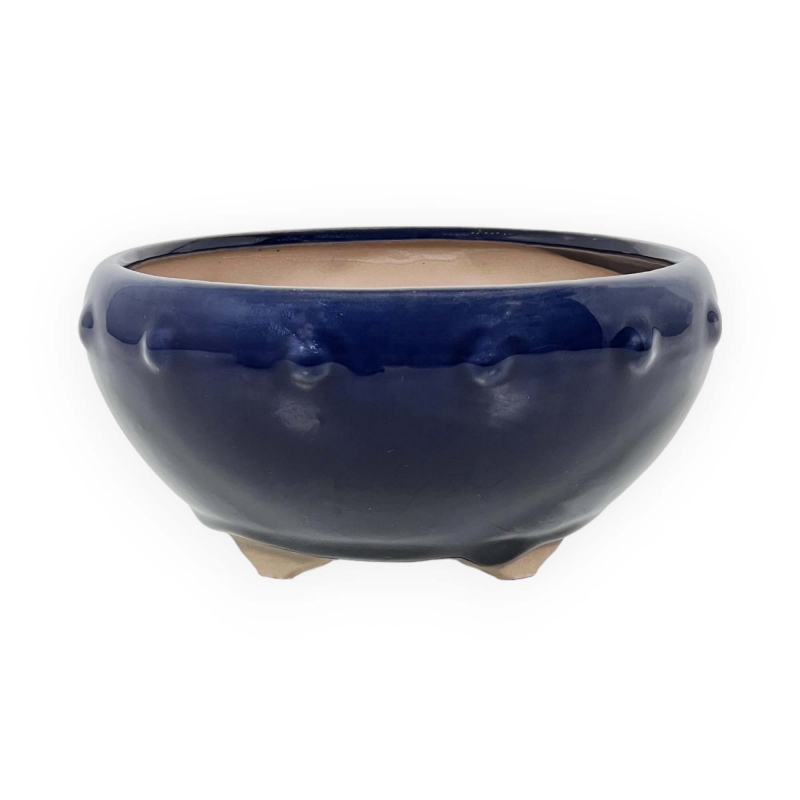 Pot 27 cm round blue