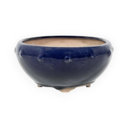 Pot 27 cm round blue