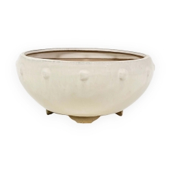 Pot 16 cm round beige