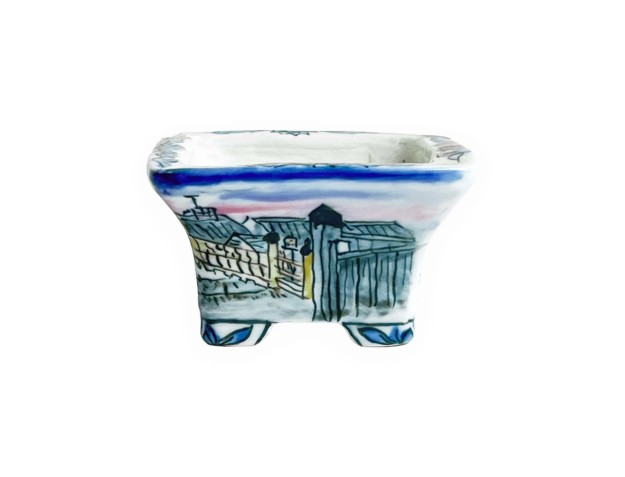 Uematsu Tosui pot - The city in the early morning - 9 cm 2