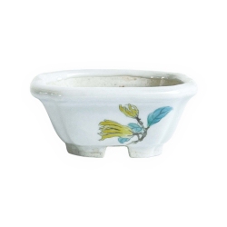 Vaso quadrato - Fiore giallo - 8 cm