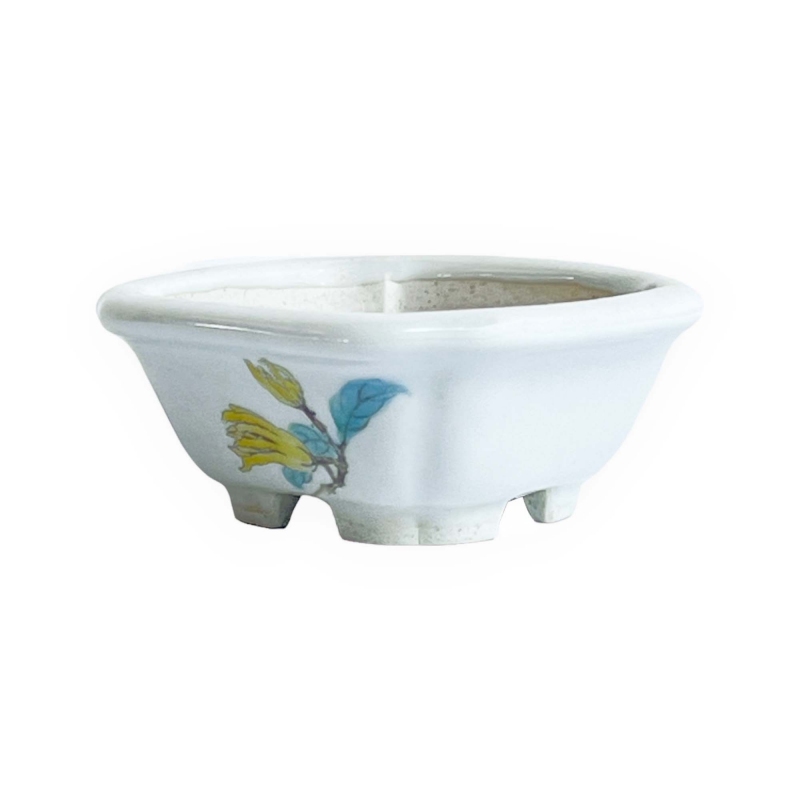 Vaso quadrato - Fiore giallo - 8 cm