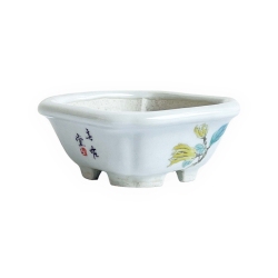 Vaso quadrato - Fiore giallo - 8 cm