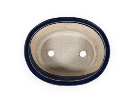 Pot 18 cm oval blue