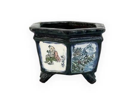 Pot - Tosui - Bonsaïste avec paysage - 13,5 cm