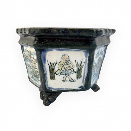 Vaso - Tosui - Bonsaista con paesaggio - 13,5 cm