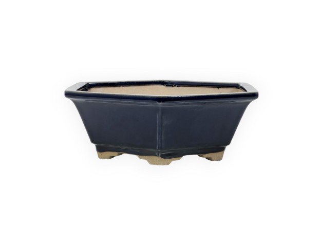 Pot 18 cm hexagonal blue 2