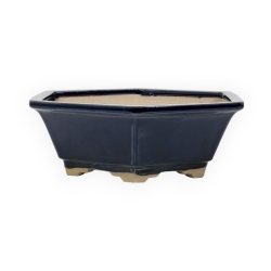 Vaso 18 cm esagonale blu
