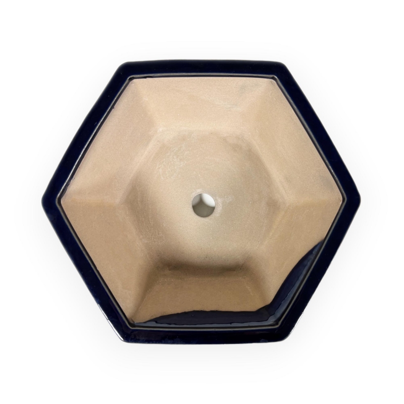 Pot 18 cm hexagonal bleu