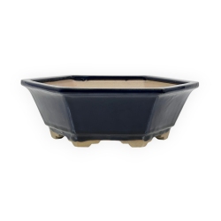 Vaso 26 cm esagonale blu