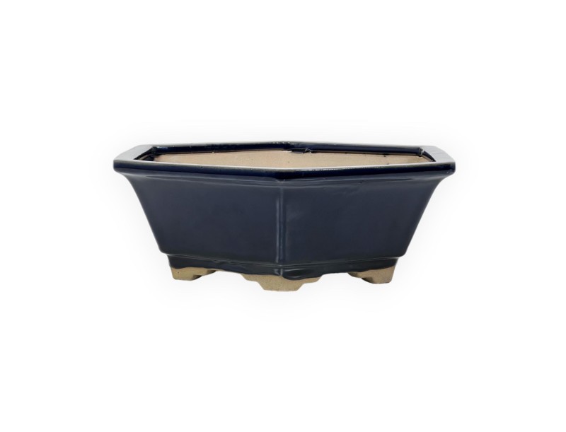 Pot 26 cm hexagonal bleu