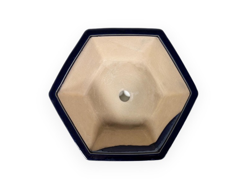 Pot 26 cm hexagonal blue