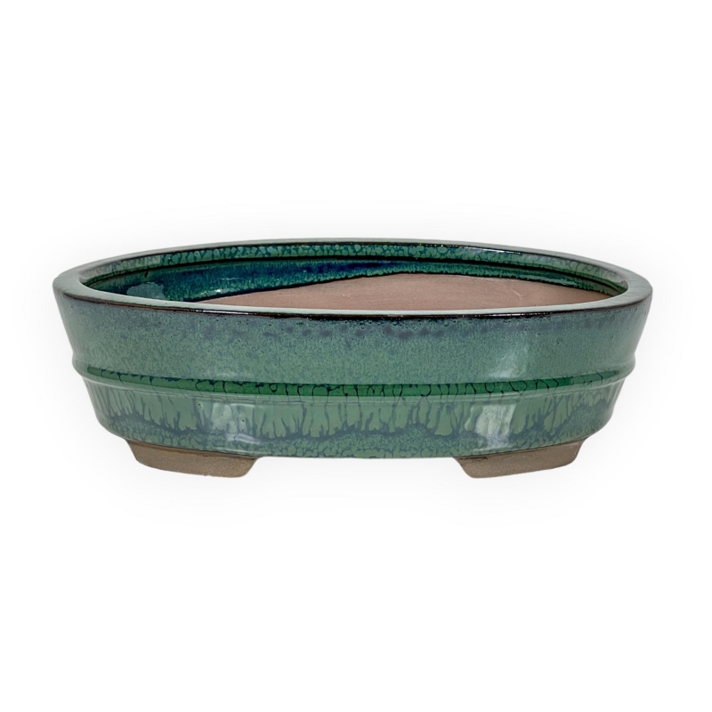 Pot 21,5 cm oval green