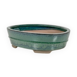 Pot 21,5 cm oval green